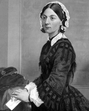 A portrait of the famous British nurse and social reformer Florence Nightingale. 